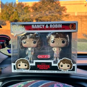 Nancy & Robin Stranger Things Funko Pop 2 Pack and Pop Protector